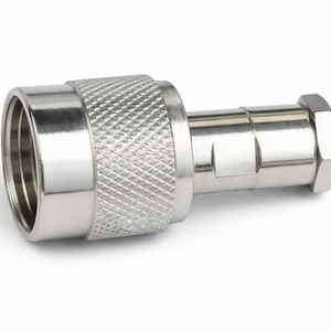 Conector RF RG 58 Tipo Abrazadera Recta Macho N, Acero Inoxidable, Mecanizado CNC, Acabado Plateado, Duradero - Product Image 1
