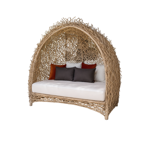 ARTERRA Modern Outdoor Teak Branch Canopy Daybed Luxury Sun <b>Lounger</b> <b>Cushion</b> Swimming Pool Patio Resort Hotel Villa Garden UV - Product Image 1