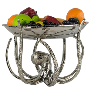 Exclusive Aluminum Serving <b>Tray</b> With Octopus Stand Round Shape <b>Tray</b> Modern <b>Raw</b> Metal Style Food Servers <b>Trays</b> and Platter Supply - Product Image 2