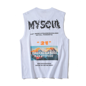 Custom Screen Printed Acid Wash Sleeveless <b>t</b> <b>Shirt</b> Distressed Sleeveless <b>t</b> <b>Shirt</b> Men's Sleeveless Men's <b>T</b>-<b>Shirts</b> - Product Image 2