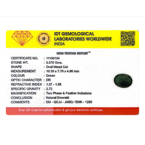 2.75 Carat Oval Cut Emerald Sapphire Loose Gemstone for Fine Jewelry - Product Image 4