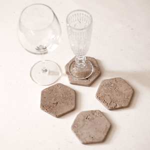 Posavasos hexagonales de mármol travertino, elegante decoración para mesa de comedor, juego de 6 de piedra natural - Product Image 4