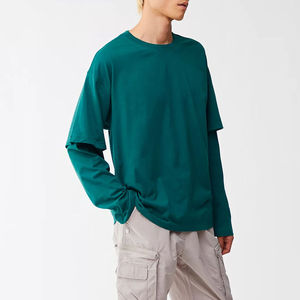 Custom Side Seam Long Sleeve Thermal T-<b>Shirt</b> 100% Cotton Eco-Friendly Quick Dry Breathable Spring OEM Apparel Manufacturer - Product Image 3