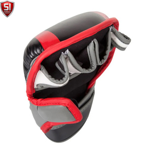 Gants de sparring MMA de haute qualité, sur mesure, en cuir PU, antidérapants, avec sangle de poignet réglable, fermeture auto-agrippante, pour adultes - Product Image 3