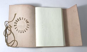 Handmade Custom Travel <b>Diary</b> With Debossed Design Stone <b>Work</b> Matching Cotton Strings Genuine Leather Journal - Product Image 4