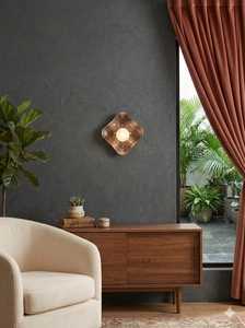 Handcrafted Floral Mosaic Wall <b>Light</b> – Vintage Decorative <b>Sconce</b> with Alabaster Globe - Product Image 2