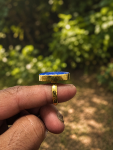 Wedding <b>Ring</b> for Women Classic Eternity Natural Gemstone A high Quality Handmade <b>lapis</b> <b>lazuli</b> Gemstone Gold Platet - Product Image 1
