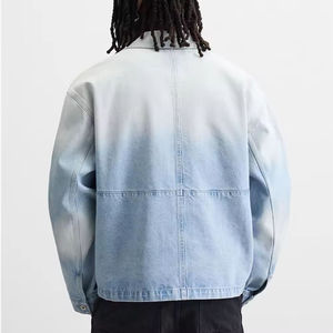 Wholesale Custom Label <b>Lightweight</b> Denim <b>Jacket</b> 100% Cotton Washed Jean <b>Jacket</b> Patch Pockets Oversized Denim <b>Jacket</b> - Product Image 2
