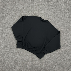 Sudadera de cuello redondo para hombre, 400 g/m², algodón grueso, forro polar, color gris oscuro, sudadera básica de fábrica, MOQ bajo. - Product Image 3