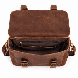 <b>Small</b> Real Leather Messenger <b>Bag</b> Crossbody Shoulder <b>Bag</b> Vintage Satchel Laptop Work <b>Bag</b> Unisex Travel Durable <b>Sport</b> Handmade - Product Image 2