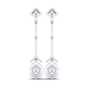 REYES Sparking 925 Sterling Silver Moissanite Dangle Drop Earrings Exclusive Long Chain Pattern 14K Gold Plated Fine Jewelry - Product Image 4