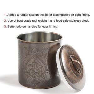 Pot de conservation alimentaire de luxe en acier inoxydable gravé motif Paisley Arabesque, avec logo personnalisé, pour cuisine, écologique, design compartimenté, fait main - Product Image 3