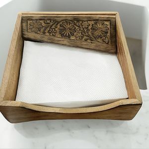 Boîte à mouchoirs en bois gravée de luxe pour la maison, le bureau et la voiture, distributeur de serviettes élégant pour une décoration intérieure esthétique - Product Image 5