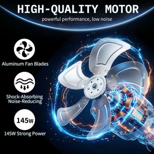 พัดลมอุตสาหกรรมแบบตั้งพื้นเคลื่อนย้ายได้ ขนาด 16 นิ้ว รุ่น US Standard MLD 400 Barrel Fan 110V 192W พร้อมมือจับ มอเตอร์ทองแดง สีส้มเหลือง - Product Image 4