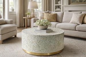 Mesa con Incrustaciones de Hueso de ILAHI, Diseño Moderno con Detalles de Ágata, Almacenamiento Portátil, Muebles para el Hogar - Product Image 6