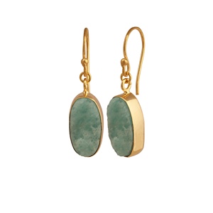 Pendientes colgantes de piedra de nacimiento de amazonita cruda hechos a mano, joyería para mujer, pendientes bohemios espirituales al por mayor - Product Image 4