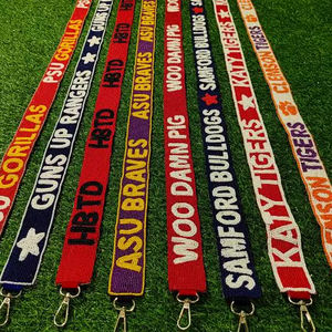 Beaded Bag Strap Game Day Team Purse Handle Crossbody Shoulder <b>Belt</b> Seed Bead Woven <b>Fabric</b> Replacement Handbag Parts Accessories - Product Image 1