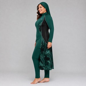 Ensemble Burkini Modeste Professionnel 4 Pièces pour Femme Musulmane, Maillot de Bain Personnalisable avec Logo, Jupe et Bas à Design Frontal, Couleurs Personnalisables en Profondeur - Product Image 5