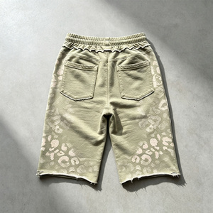 Últimas Novedades: Shorts Bermuda de Verano de Felpa Francesa con Estampado de Guepardo, Efecto Desgastado Vintage, Largos hasta la Rodilla - Product Image 2