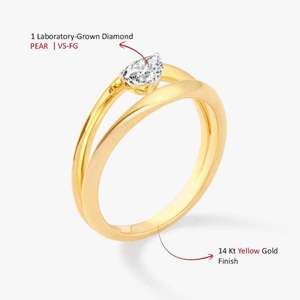 แหวนเพชรทรงลูกแพร์ CVD เพาะเลี้ยงในห้องปฏิบัติการ 1 กะรัต ทองคำ 14K สีเหลือง ได้รับการรับรองจาก IGI ระดับ VS1 สี FG หรูหราสำหรับผู้หญิง แหวนหมั้น แหวนแต่งงาน น้ำหนัก 2 กรัม - Product Image 4