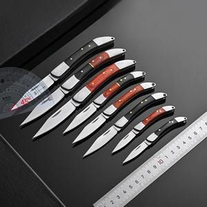 Cuchillo plegable pequeño personalizable OEM Ho ngrui con hoja de acero y mango de madera para uso en exteriores con llavero. - Product Image 2