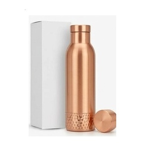 Bouteille d'eau en cuivre, finition martelée, design vintage, couvercle portable inclus, usage domestique - Product Image 5