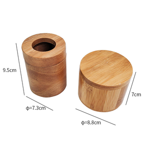 Wooden Storage <b>Box</b> <b>Round</b> Wood Spice <b>Box</b> With Swivel Cover Acacia Wood Kitchen Salt <b>Box</b> - Product Image 1