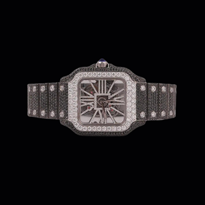 นาฬิกาข้อมือสแตนเลสสตีลทรงกลมประดับเพชรโมอิสซาไนต์ ขนาด 41 มม. ยี่ห้อดัง ดีไซน์หรูหรา สไตล์ฮิปฮอป พร้อมสายขนาด 20 มม. - Product Image 1
