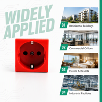 Enchufe de Pared WNZJ WNS1 16A 250V 45*45 CE, Estándar Europeo Alemán, Núcleo Recubierto de Cobre, Resistente al Polvo IP65, 2 Tomas, Uso Comercial