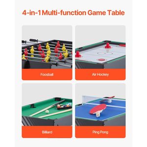 48 \ "Set da tavolo da gioco combinato 4 in 1 da tavolo da gioco per sport al coperto Arcade Air Hockey da biliardo Ping Pong-per sala giochi per ufficio familiare - Product Image 2