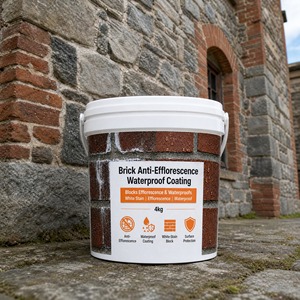 Peinture blanche 1K anti-efflorescence, imperméable, à faible teneur en COV, pour pierre, brique, maçonnerie, écologique, pour murs extérieurs, en vrac - Product Image 1