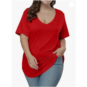 Camisetas casuales de cuello redondo para mujer, talla grande, manga corta, holgadas, de verano, de BD - Product Image 4