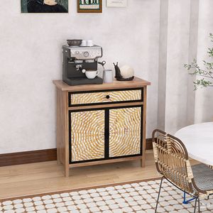 Retro Vintage Floor Sideboard <b>Buffet</b> <b>Server</b> Cabinet with Drawers Entryway Console for Living Room Use - Product Image 3