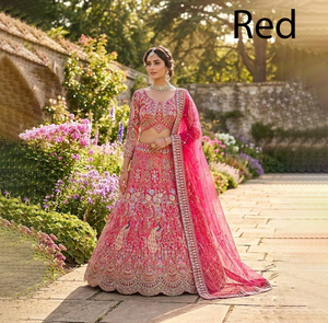 Lehenga ชุดแต่งกายสำหรับงานปักเลื่อมงานปักเลื่อมงานทำจากผ้าใบ & แคนวาส - Product Image 1