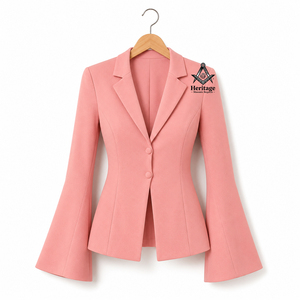 Greek Apparel Heritage Masonic Regalia Pink Blazer <b>Coat</b> With <b>Flare</b> Sleeves Sorority Embroidery Ladies Office <b>Coat</b> - Product Image 1