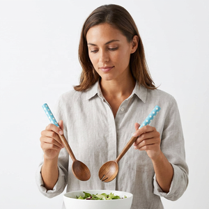 Multi-Use Wood Eco-Friendly Dishwasher Safe Food Strainers Drain Basket Rotary Handle Fruit Washer Quick Dry Salad Salad Tools - Product Image 1