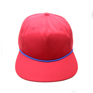 Gorra de 5 Paneles con Cierre a Presión, Diseño Personalizado con Logotipo, Ligera, Impermeable, de Nailon, con Parche Tejido con Cuerda, de Alta Calidad, al por Mayor - Product Image 2