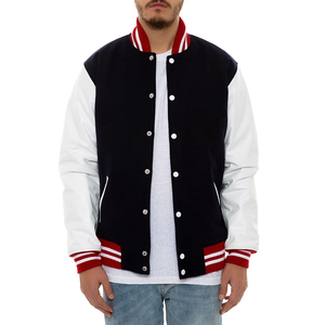 Chaqueta Varsity para Hombre, Chaqueta Letterman Personalizada, Chaqueta Estilo Béisbol con Mangas de Cuero y Lana, Ropa Casual de Calle para Hombre - Product Image 1