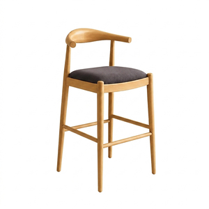 Export Quality Durable Teak Wood Modern Elvaro Bar Chair <b>Stool</b> <b>Cushioned</b> Oscar Seat Commercial Bar Furniture Cafe Counter - Product Image 2