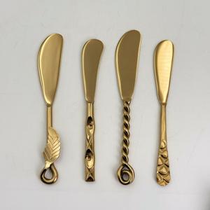 Good Quality Metal Cheese Cutter Slicer With Stainless Steel Handles for Kitchenware Tabletop Gold Finished Butter Knives Sets - Product Image 4