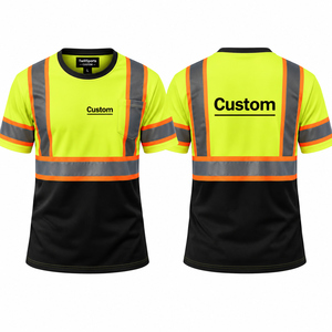 Camiseta de Seguridad de Alta Visibilidad, Ropa de Trabajo Reflectante, Camiseta de Trabajo de Manga Corta para Construcción y Obras Viales, Logotipo Personalizado - Product Image 1