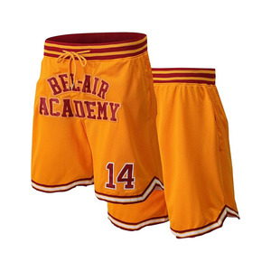 Short de basket-ball rétro en maille brodée avec poches pour hommes, The Fresh Prince of Bel Air Academy 14 Sports Dry - Product Image 1