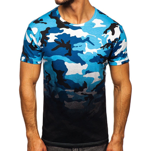 Camiseta de Manga Corta para Hombre, Cuello Redondo, Corte Ajustado, Tejido de Punto, Informal, Transpirable, Largo Regular, 100% Algodón, Estampada, Ecológica, 220g - Product Image 3
