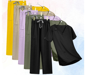 Uniformes Médicos al por Mayor para Hospital, Diseño de Uniformes de Enfermera, Uniformes Médicos de Manga Corta para Mujer, Uniformes Médicos Elegantes y Elásticos - Product Image 1