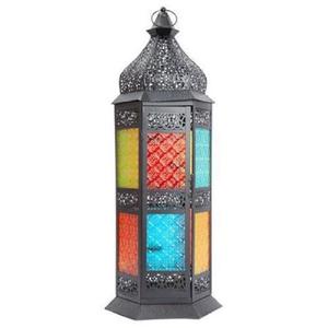 Farol Colgante de Hierro y Vidrio, Estilo Marroquí, para Velas, Decoración Navideña para el Hogar y Jardín, Superventas - Product Image 3