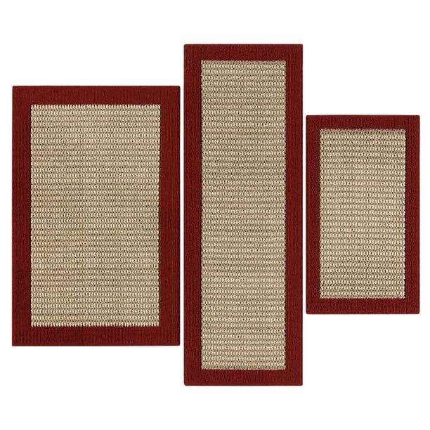 3PC - 1'8x2'6, 2'6x3'10,Red, 1'9x5' Color