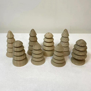 Mini sapin de Noël écologique, ornements en bois gravés, décorations de bureau et de maison - Product Image 3