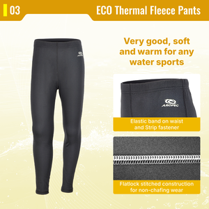 Pantalon thermique en polaire recyclé Aropec ECO pour enfants, UPF 50+, extensible dans 4 directions, séchage rapide, leggings pour sports nautiques pour enfants, OEM/ODM - Product Image 4