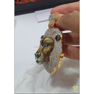 Real Moissanite Diamond Lion Pendant for Urban Fashion and Rapper Style Jewelry Necklace - Product Image 2