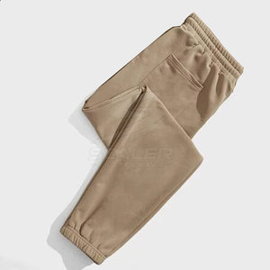 Ensemble de survêtement décontracté pour homme en polyester/coton léger, avec cordon de serrage, respirant, motif uni pour le confort et la chaleur - Product Image 3